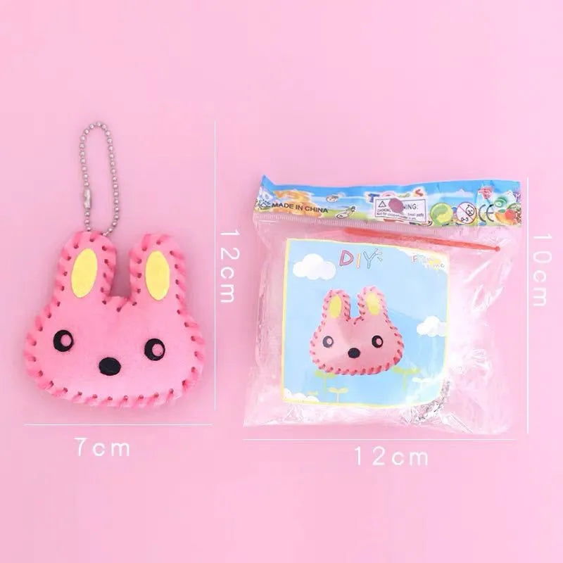 10Pcs/lot Handcraft Toys for Children Non-woven Fabric DIY Handmade Pink Bag Keychain Ornaments Arts Crafts Kits Creative Toy - Slobuy