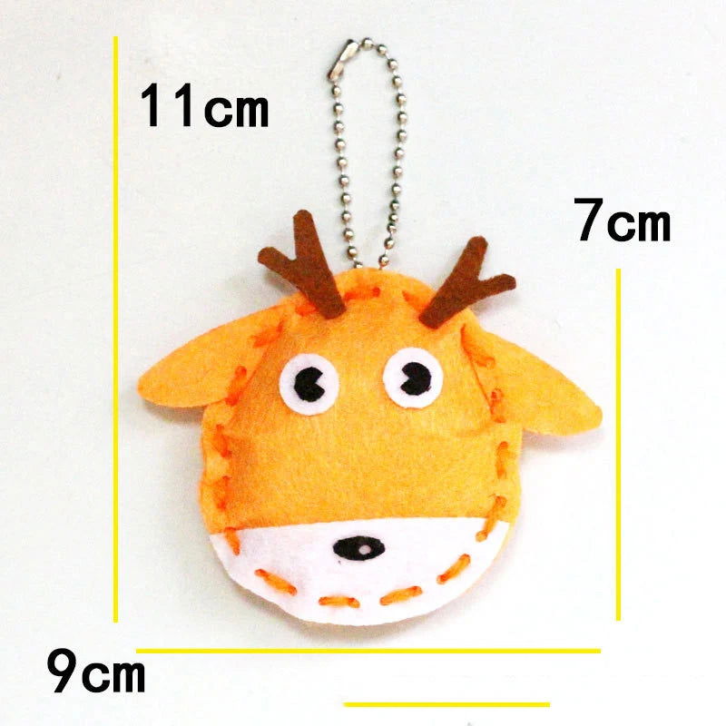 10Pcs/lot Handcraft Toys for Children Non-woven Fabric DIY Handmade Pink Bag Keychain Ornaments Arts Crafts Kits Creative Toy - Slobuy