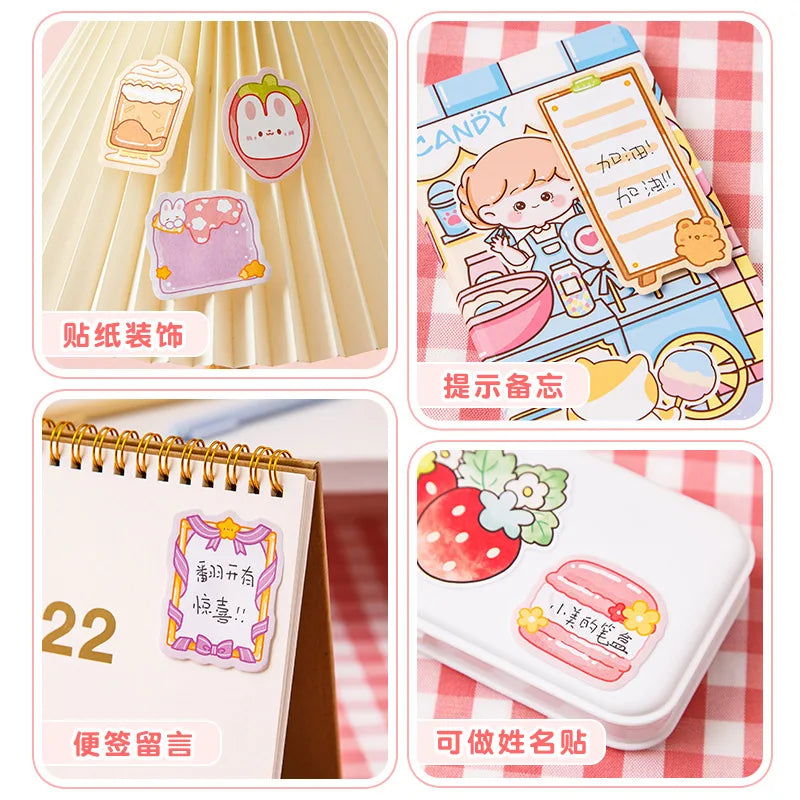 4 pcs/lot Kawaii Bear Rabbit Animals Memo Pad N Times Sticky Notes To Do List Planner Sticker Notepad Gift Stationery Decor - Slobuy
