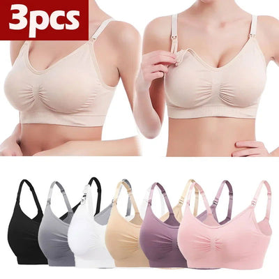 3PC/lot Maternity Nursing Bras Cotton Breastfeeding Pregnant Women Pregnancy Underwear Breast Feeding Bra Clothing Lactancia - Slobuy