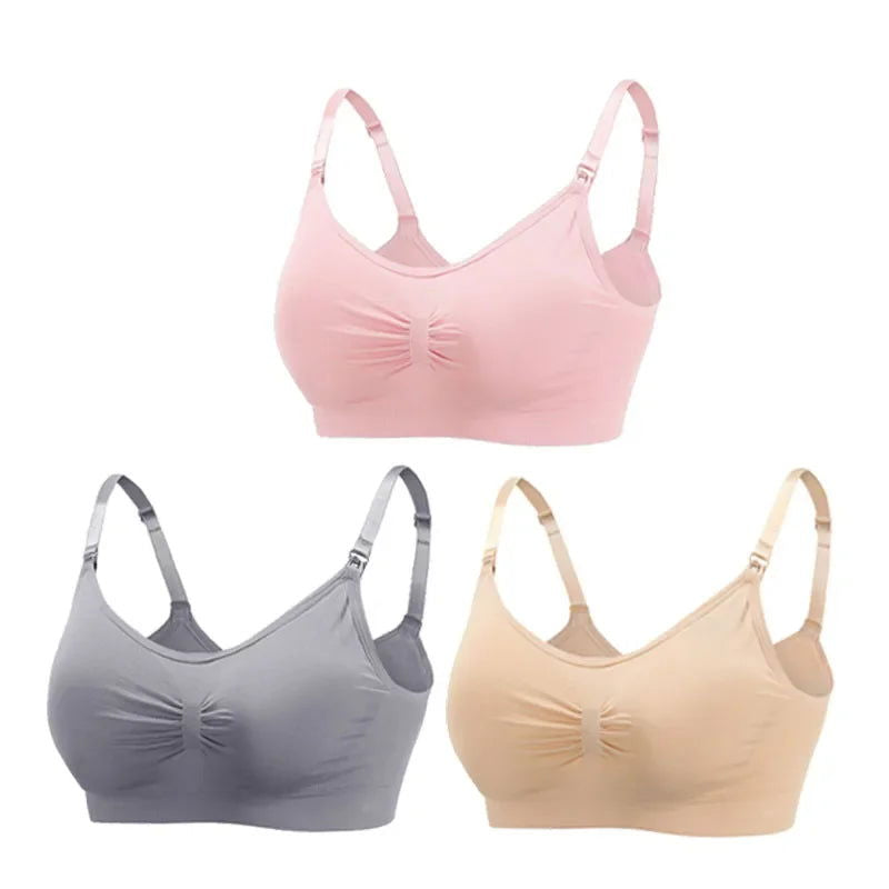 3PC/lot Maternity Nursing Bras Cotton Breastfeeding Pregnant Women Pregnancy Underwear Breast Feeding Bra Clothing Lactancia - Slobuy