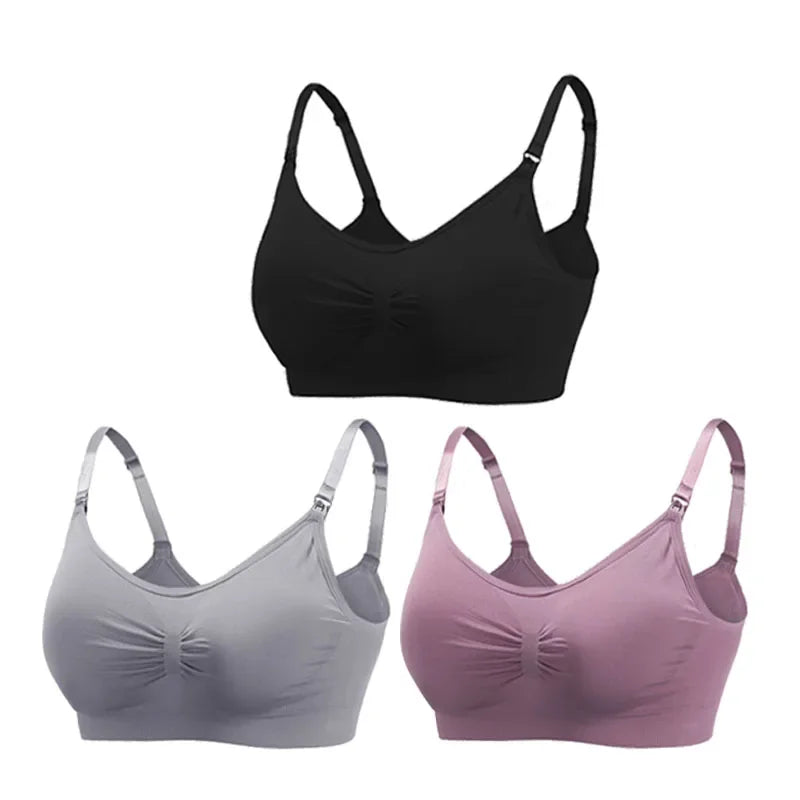 3PC/lot Maternity Nursing Bras Cotton Breastfeeding Pregnant Women Pregnancy Underwear Breast Feeding Bra Clothing Lactancia - Slobuy