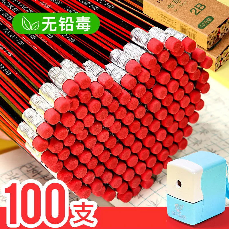 20 / 10pcs / lot wooden pencil HB pencil with eraser children's drawing pencil school writing stationery - Slobuy