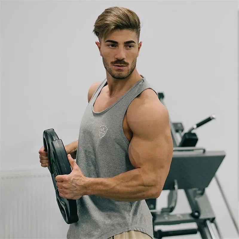 mens tank tops shirt gym tank top fitness clothing vest sleeveless cotton man canotte bodybuilding ropa hombre man clothes wear - Slobuy