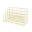 metal book Golden three compartments iron bookcase Three Wrought Iron Bookshelf Creative Metal Book Stand Desktop Decoration - Slobuy