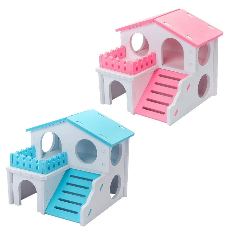 new Hamster Wooden Villa Small Pets Cage Accessories Chewing Toy for Rabbit Ferret - Slobuy
