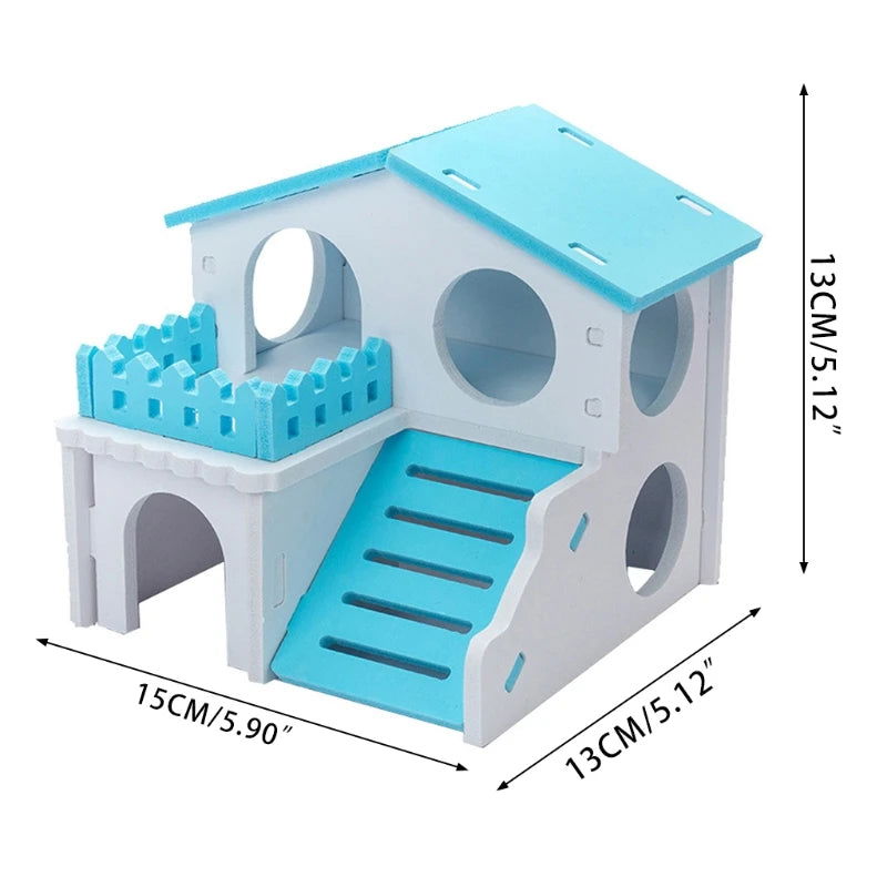 new Hamster Wooden Villa Small Pets Cage Accessories Chewing Toy for Rabbit Ferret - Slobuy