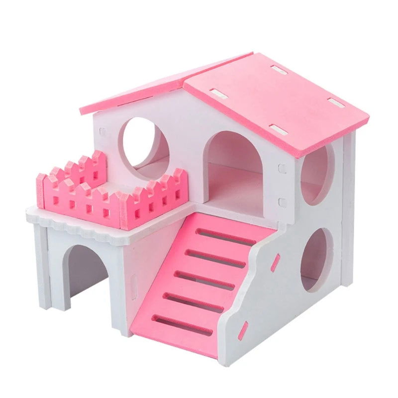 new Hamster Wooden Villa Small Pets Cage Accessories Chewing Toy for Rabbit Ferret - Slobuy