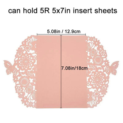 10pcs/pack Butterfly 3D Invitation Card Flower Wedding Cards Debut Invitations Birthday Laser Cut Party Cards 5x7in 5R Size - Slobuy