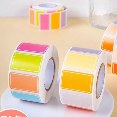 500pcs/roll Color Coding Labels Sticker Adhesive Rectangle Sticker Solid Colors Label Tag for Inventory Classroom Office Marking - Slobuy