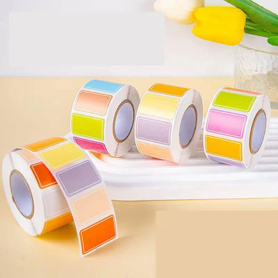 500pcs/roll Color Coding Labels Sticker Adhesive Rectangle Sticker Solid Colors Label Tag for Inventory Classroom Office Marking - Slobuy