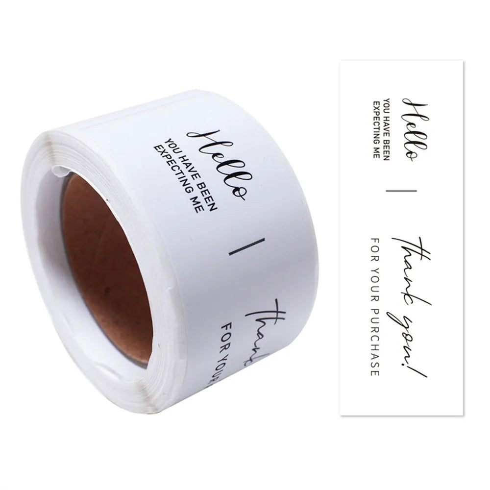 100pcs/roll Thank You Sticker Seal Labels Small Business Gift Decor Sticker Package Sticker This Package Is Happy To See You Too - Slobuy