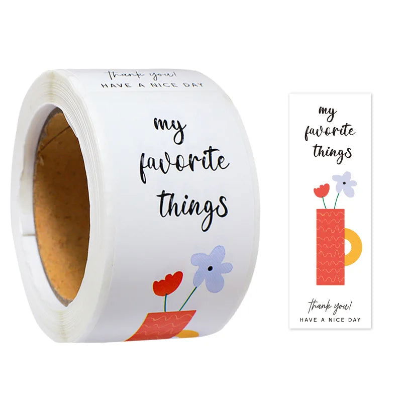 100pcs/roll Thank You Sticker Seal Labels Small Business Gift Decor Sticker Package Sticker This Package Is Happy To See You Too - Slobuy