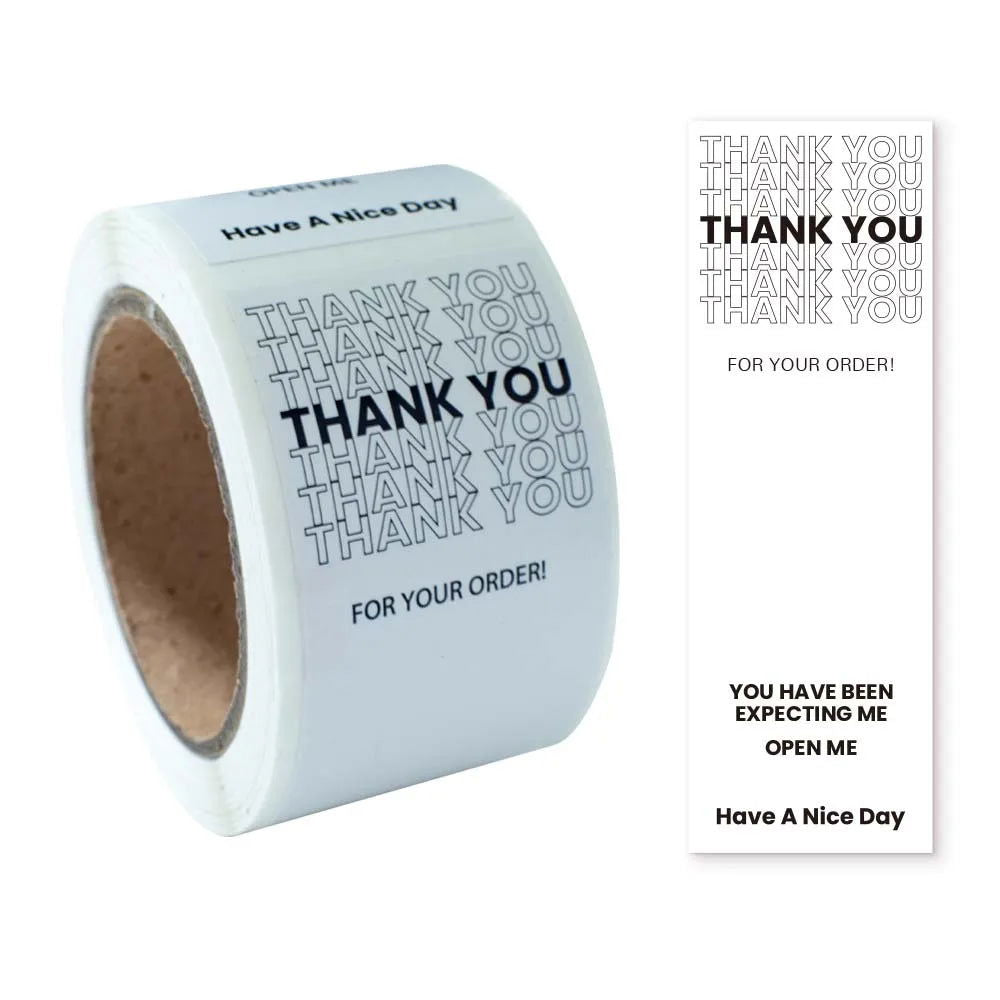 100pcs/roll Thank You Sticker Seal Labels Small Business Gift Decor Sticker Package Sticker This Package Is Happy To See You Too - Slobuy