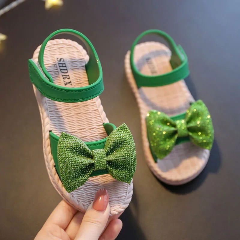 sandalias 2023 Summer's Princess Child Sandals Bow Tie Girls' Shoes Fashion Casual Non Slip Kids Shoes Beach Shoes zapatos niña - Slobuy