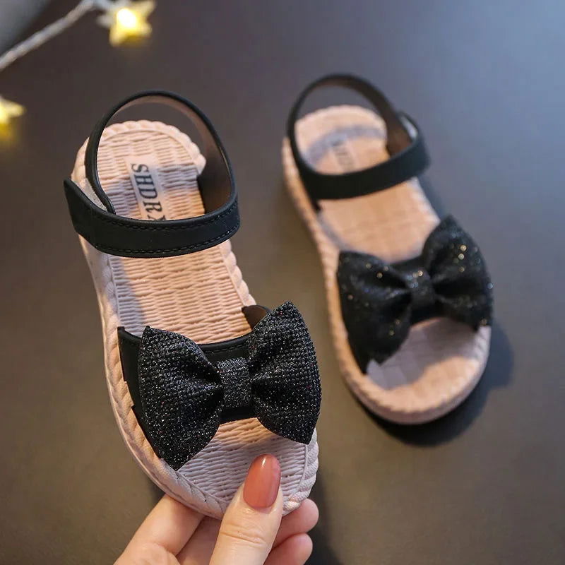sandalias 2023 Summer's Princess Child Sandals Bow Tie Girls' Shoes Fashion Casual Non Slip Kids Shoes Beach Shoes zapatos niña - Slobuy