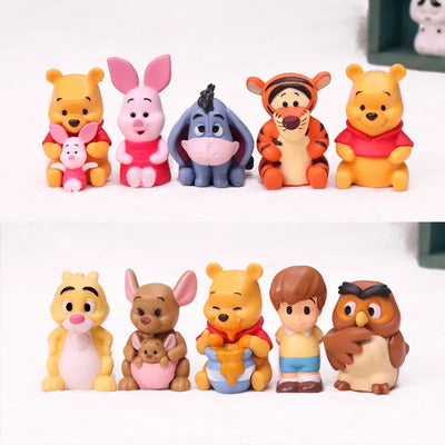 10pcs/set Cartoon Winnie The Pooh Action Figure Toy Pooh Bear Tigger Eeyore Piglet Action Figure Dolls Toy Gifts For Kids - Slobuy
