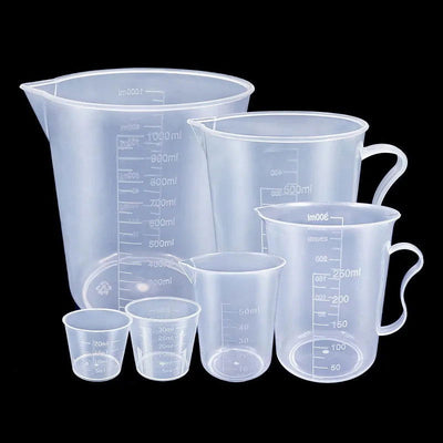 6Pcs/set Clear Plastic Graduated Measuring Cup for Baking Beaker Liquid Measure Jug Cup Container - Slobuy