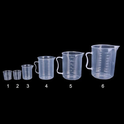 6Pcs/set Clear Plastic Graduated Measuring Cup for Baking Beaker Liquid Measure Jug Cup Container - Slobuy