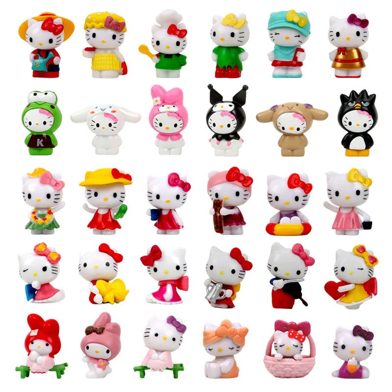 6Pcs/set Sanrio Figuren Doll 5cm Hello Kitty action figure Cake decoration model desktop toy car decoration Children's gifts - Slobuy
