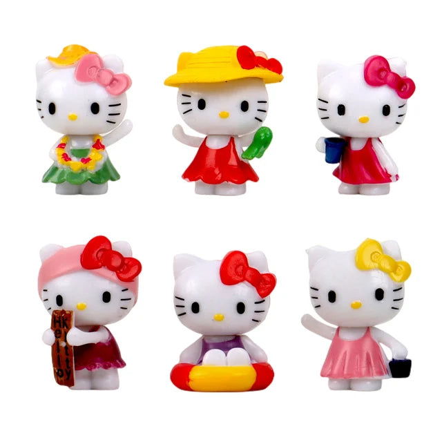 6Pcs/set Sanrio Figuren Doll 5cm Hello Kitty action figure Cake decoration model desktop toy car decoration Children's gifts - Slobuy