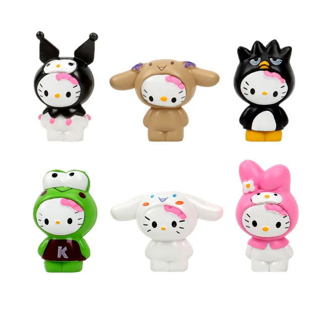 6Pcs/set Sanrio Figuren Doll 5cm Hello Kitty action figure Cake decoration model desktop toy car decoration Children's gifts - Slobuy