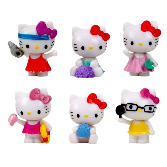 6Pcs/set Sanrio Figuren Doll 5cm Hello Kitty action figure Cake decoration model desktop toy car decoration Children's gifts - Slobuy