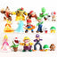 6-18pcs/set Super Mario Bros PVC Action Figure Toys Dolls Model Set Luigi Yoshi Donkey Kong Mushroom for kids birthday gifts - Slobuy