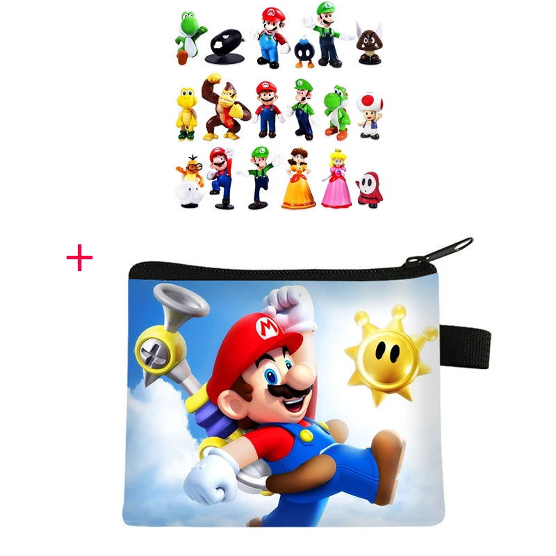 6pcs/set Super Mario Bros PVC Action Figure Toys Dolls Model Set Luigi Yoshi Donkey Kong Mushroom for kids birthday gifts - Slobuy