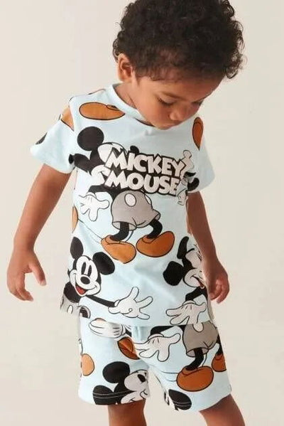 Cartoon Kids Set Mickey Mouse Printed Children's Clothes T-shirt Shorts 2pc/set Toddler Boys Short Sleeved Suit Kids Tracksuits - Slobuy