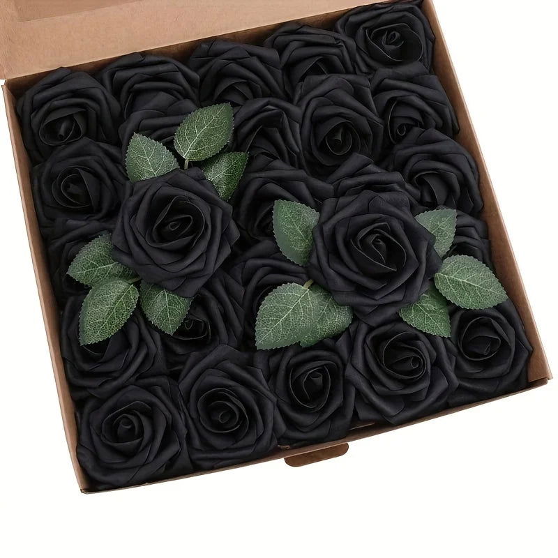 25pcs Artificial Flowers, Fake Flowers Roses W/stem For DIY Wedding Bouquets Centerpieces Arrangements Party Home Decorations - Slobuy
