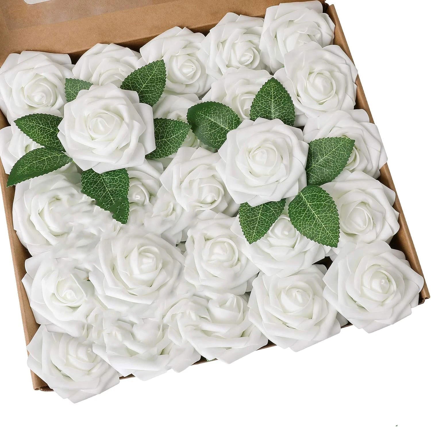 25pcs Artificial Flowers, Fake Flowers Roses W/stem For DIY Wedding Bouquets Centerpieces Arrangements Party Home Decorations - Slobuy