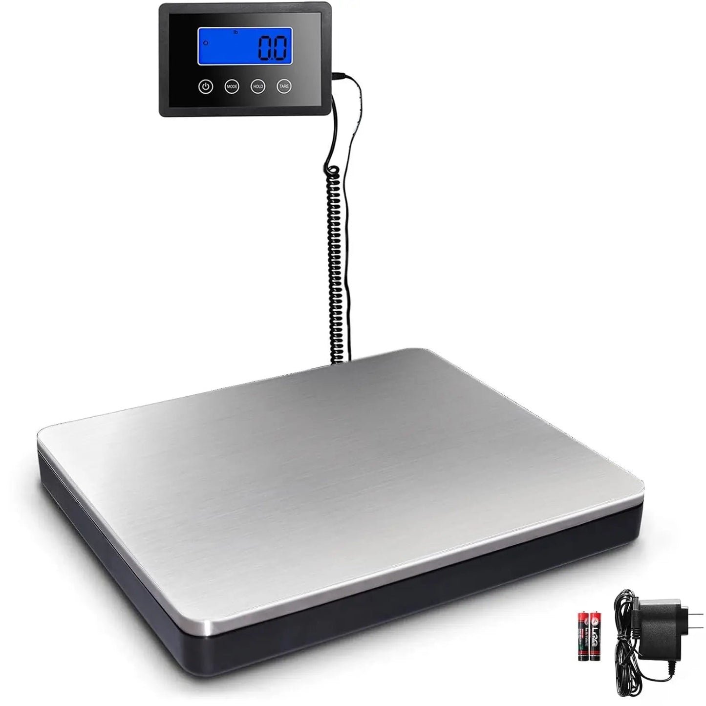 Shipping scale of 360 pounds with high precision, resistant stainless steel postal scale with timer/clamp/tare - Slobuy