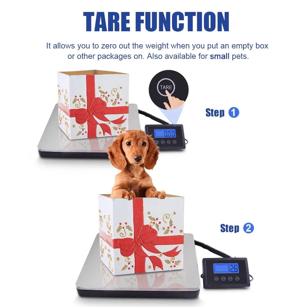 Shipping scale of 360 pounds with high precision, resistant stainless steel postal scale with timer/clamp/tare - Slobuy