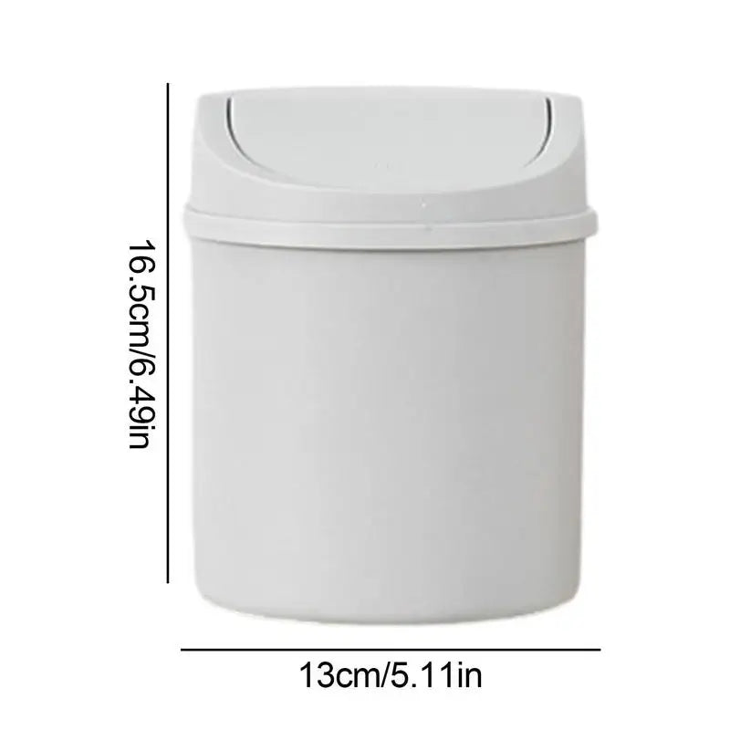universal Waste Bin with Lid Desktop Office Organizer Storage Home Garbage Basket Container Table Trash Bin Small Trash Can - Slobuy