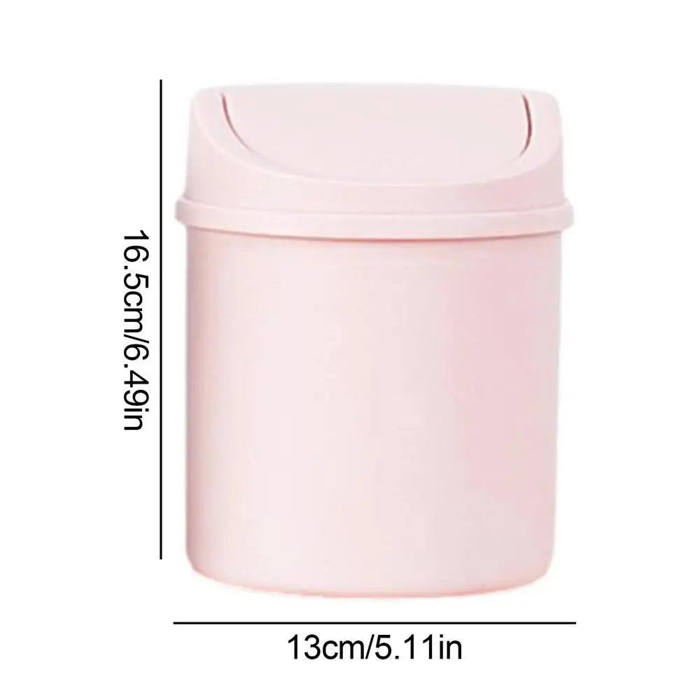 universal Waste Bin with Lid Desktop Office Organizer Storage Home Garbage Basket Container Table Trash Bin Small Trash Can - Slobuy
