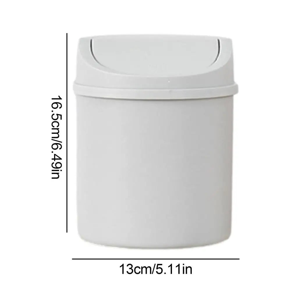 universal Waste Bin with Lid Desktop Office Organizer Storage Home Garbage Basket Container Table Trash Bin Small Trash Can - Slobuy